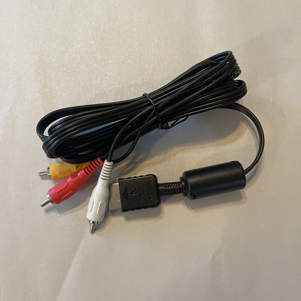 Sony PlayStation Ps1 Ps2 Ps3 - Black AV Cables OEM